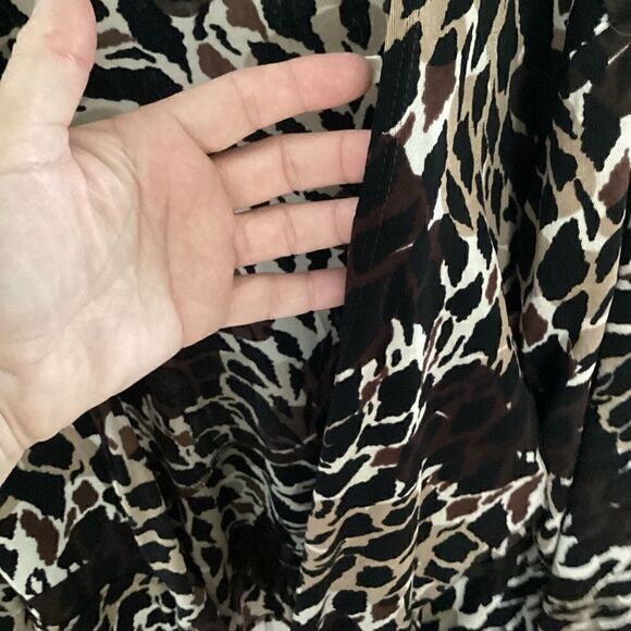 Chico’s Travelers Open Front Cardigan with Tie Sz 3 Leopard Animal Print - Picture 4 of 9